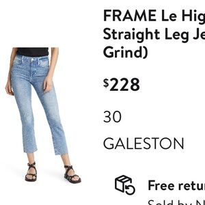 Frame Denim Blue Straight Leg Jeans Excellent condition